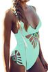 Sexy Lake Blue Padded Hollow Out One Piece Swimsuit